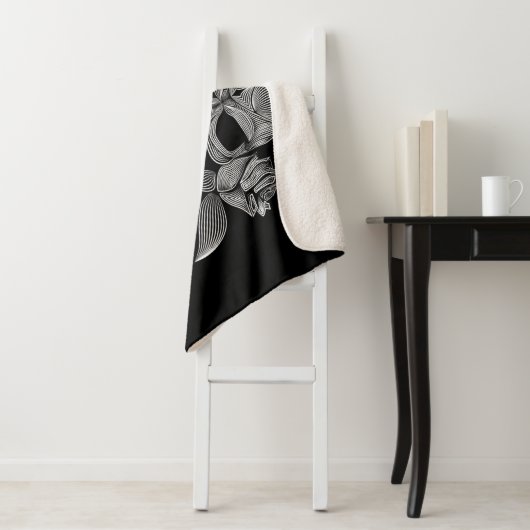 Zwarte en witte schedel en Pistolen Sherpa Deken (In situ)