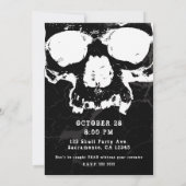 Zwarte en witte schedel Grungy Halloween Fright Pa Kaart (Achterkant)