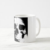 Zwarte en witte schedel koffiemok (Voorkant rechts)