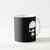 Zwarte en witte schedel koffiemok (Voorkant rechts)