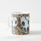 zwarte en witte schedel koffiemok (Voorkant links)