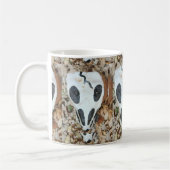 zwarte en witte schedel koffiemok (Links)