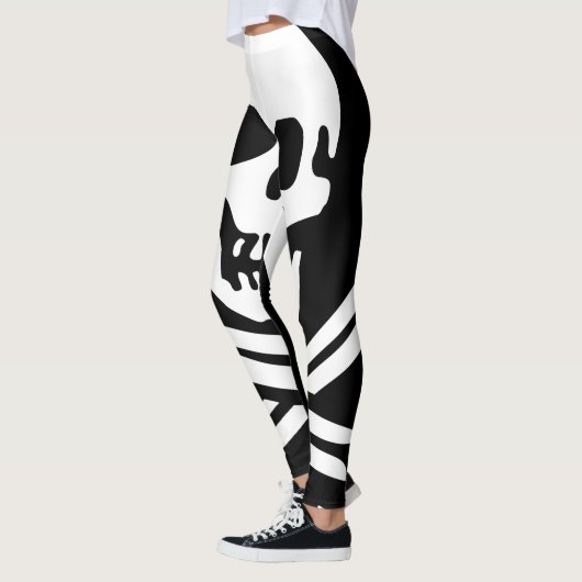 Zwarte en witte schedel leggings (Links)