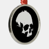 Zwarte en witte schedel metalen ornament (Rechts)