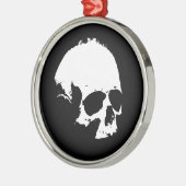Zwarte en witte schedel metalen ornament (Links)