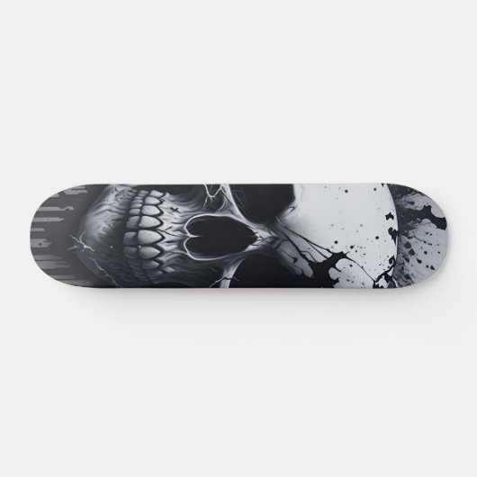 Zwarte en witte schedel - Numb-Skulls ontwerp Persoonlijk Skateboard (Horizontaal)
