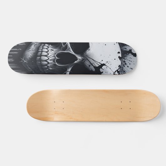 Zwarte en witte schedel - Numb-Skulls ontwerp Persoonlijk Skateboard (Horizontaal)