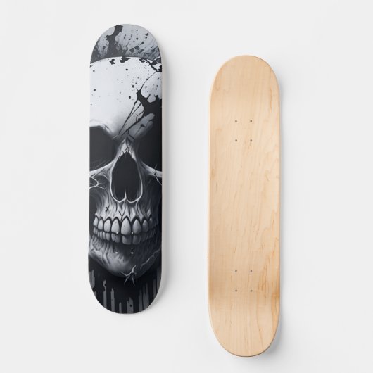 Zwarte en witte schedel - Numb-Skulls ontwerp Persoonlijk Skateboard (Voorkant)