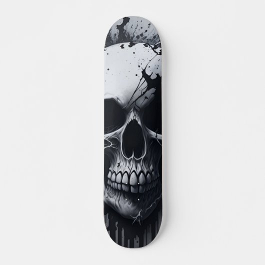 Zwarte en witte schedel - Numb-Skulls ontwerp Persoonlijk Skateboard (Voorkant)