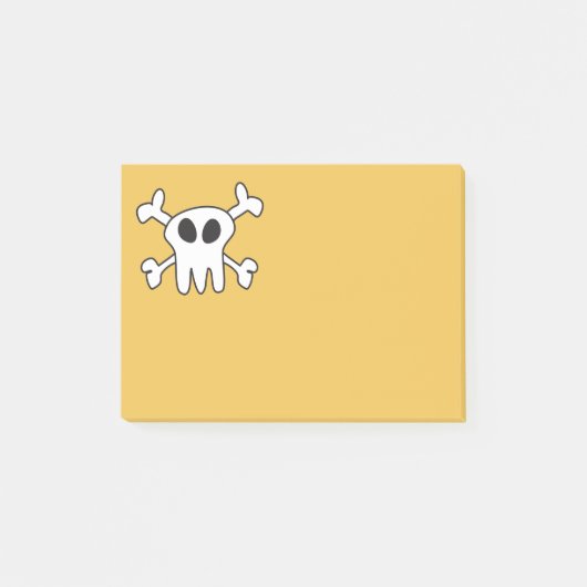 Zwarte en witte schedel post-it® notes (Voorkant)