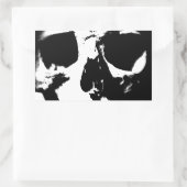 Zwarte en witte schedel rechthoekige sticker (Tas)