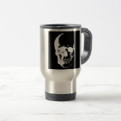 Zwarte en witte schedel reisbeker (Voorkant rechts)