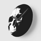 Zwarte en witte schedel ronde klok (Hoek)