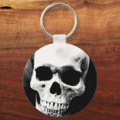 Zwarte en witte schedel sleutelhanger (Voorkant)