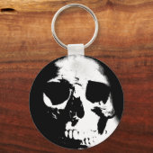 Zwarte en witte schedel sleutelhanger (Voorkant)