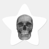 Zwarte en witte schedel ster sticker (Voorkant)
