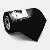 Zwarte en witte schedel stropdas (Opgerold)