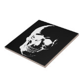 Zwarte en witte schedel tegeltje (Zijkant)