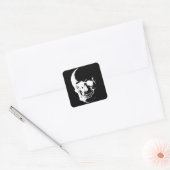 Zwarte en witte schedel vierkante sticker (Envelop)
