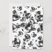 Zwarte en witte schedels Skeleton Skull Weddenscha Kaart (Achterkant)