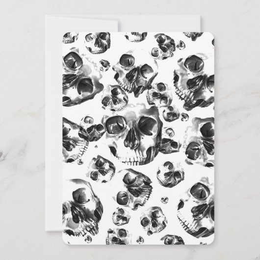 Zwarte en witte schedels Skeleton Skull Weddenscha Kaart (Achterkant)