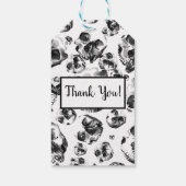 Zwarte en witte schedels Skeletspieren Kunstpatroo Cadeaulabel (Achterkant)