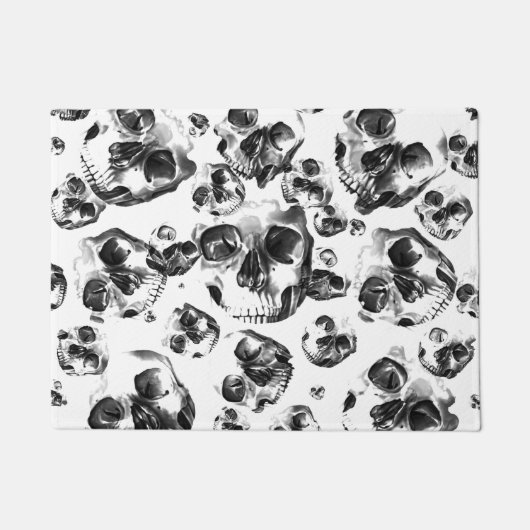Zwarte en witte schedels Skeletspieren Kunstpatroo Deurmat (Voorkant)