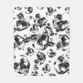 Zwarte en witte schedels Skeletspieren Kunstpatroo Fleece Deken (Voorkant)