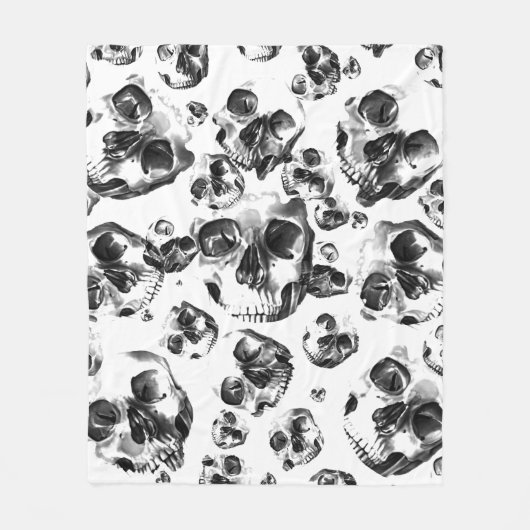 Zwarte en witte schedels Skeletspieren Kunstpatroo Fleece Deken (Voorkant)