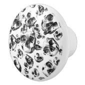 Zwarte en witte schedels Skeletspieren Kunstpatroo Keramische Knop (Rechts)