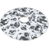 Zwarte en witte schedels Skeletspieren Kunstpatroo Kerstboom Rok (Gekanteld)