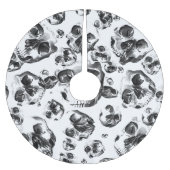 Zwarte en witte schedels Skeletspieren Kunstpatroo Kerstboom Rok (Voorkant)