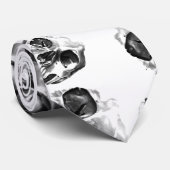 Zwarte en witte schedels Skeletspieren Kunstpatroo Stropdas (Opgerold)
