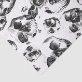 Zwarte en witte schedels Skeletspieren Kunstpatroo Tissuepapier (Detail)
