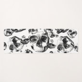 Zwarte en witte schedels Skeletspieren Kunstpatroo Yogamat (Voorkant (horizontaal))