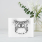 Zwarte en witte schets van kippen briefkaart (Staand voorkant)