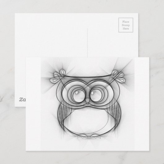 Zwarte en witte schets van kippen briefkaart (Voorkant / Achterkant)