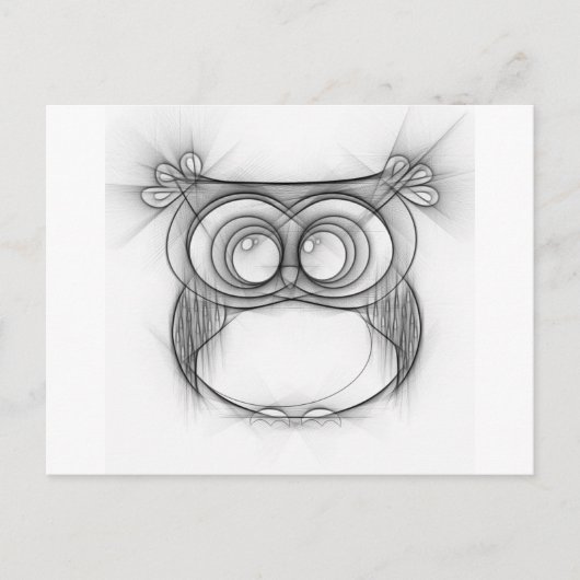 Zwarte en witte schets van kippen briefkaart (Voorkant)