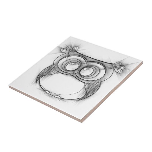 Zwarte en witte schets van kippen tegeltje (Zijkant)