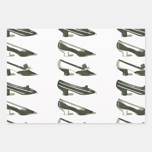 zwarte en witte schoenen inpakpapier vel (Voorkant 2)