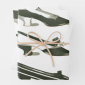 zwarte en witte schoenen inpakpapier vel (In situ)