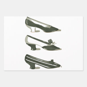  zwarte en witte schoenen inpakpapier vel