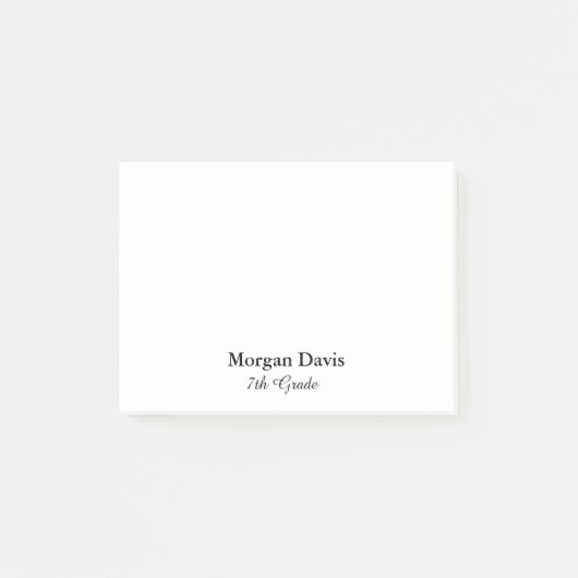 Zwarte en Witte School Post-it® Notes (Voorkant)