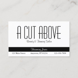 Zwarte en witte schoonheidssalon afsprakenkaartje