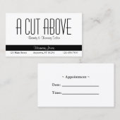 Zwarte en witte schoonheidssalon afsprakenkaartje (Voorkant / Achterkant)