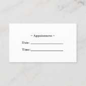 Zwarte en witte schoonheidssalon afsprakenkaartje (Achterkant)