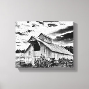 Zwarte en witte schors canvas afdruk