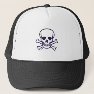 Zwarte en witte schuim truckerhoed met Schedel en  Trucker Pet