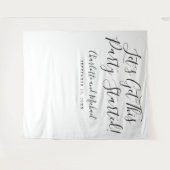 Zwarte en Witte Script Photo Booth voor Feestelijk Wandkleed (Voorkant (horizontaal))