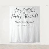 Zwarte en Witte Script Photo Booth voor Feestelijk Wandkleed (Voorkant)